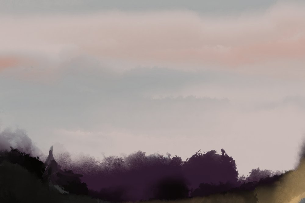 Montagne avvolte nella nebbia viola da Josie George
