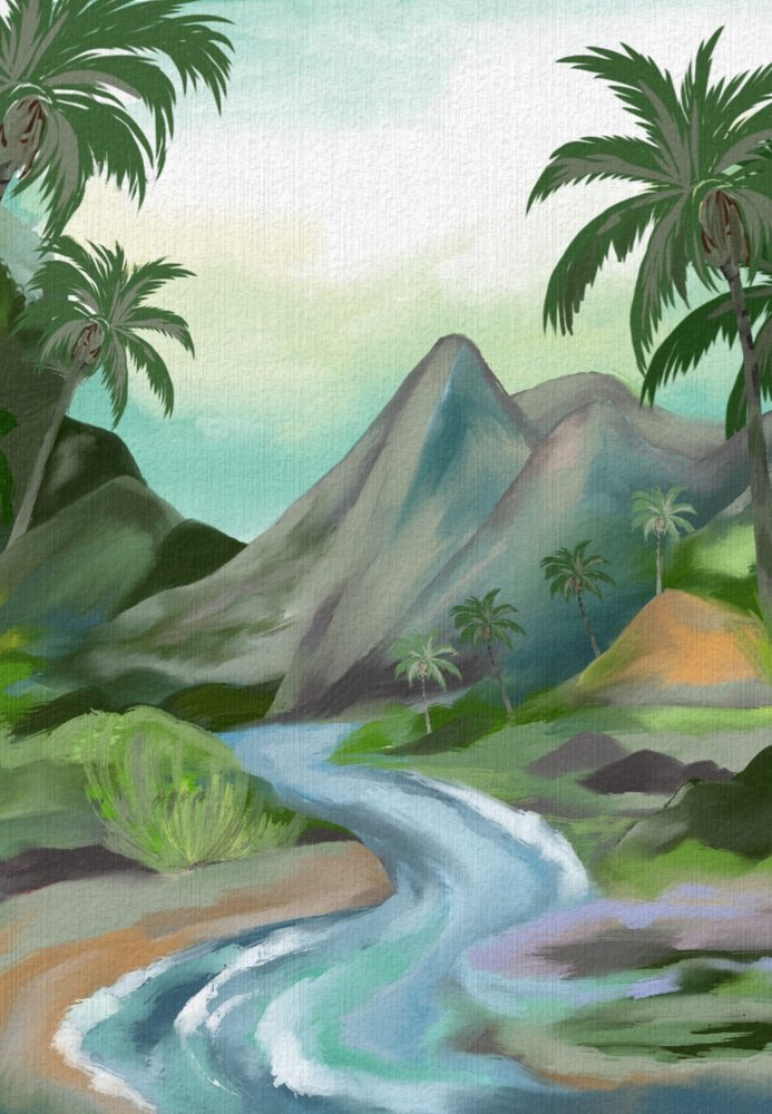 Fiume di montagna tropicale da Josie George