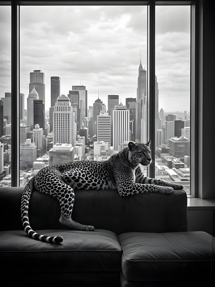 Vista sul leopardo urbano da Josie George