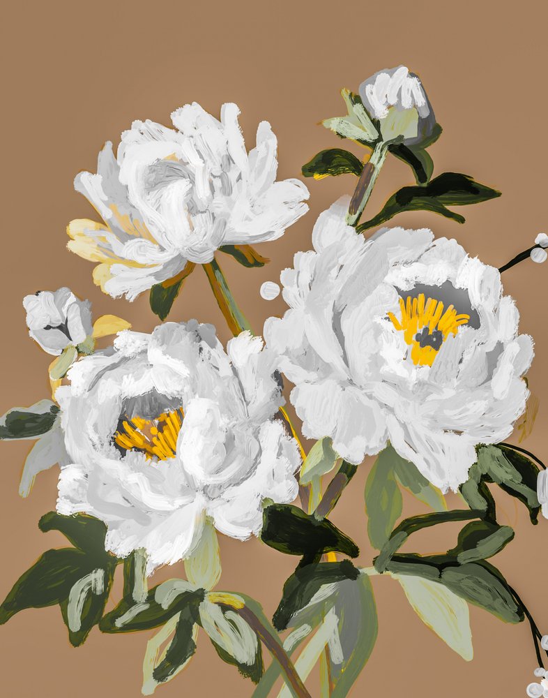 Fiori di peonia bianca da Josie George