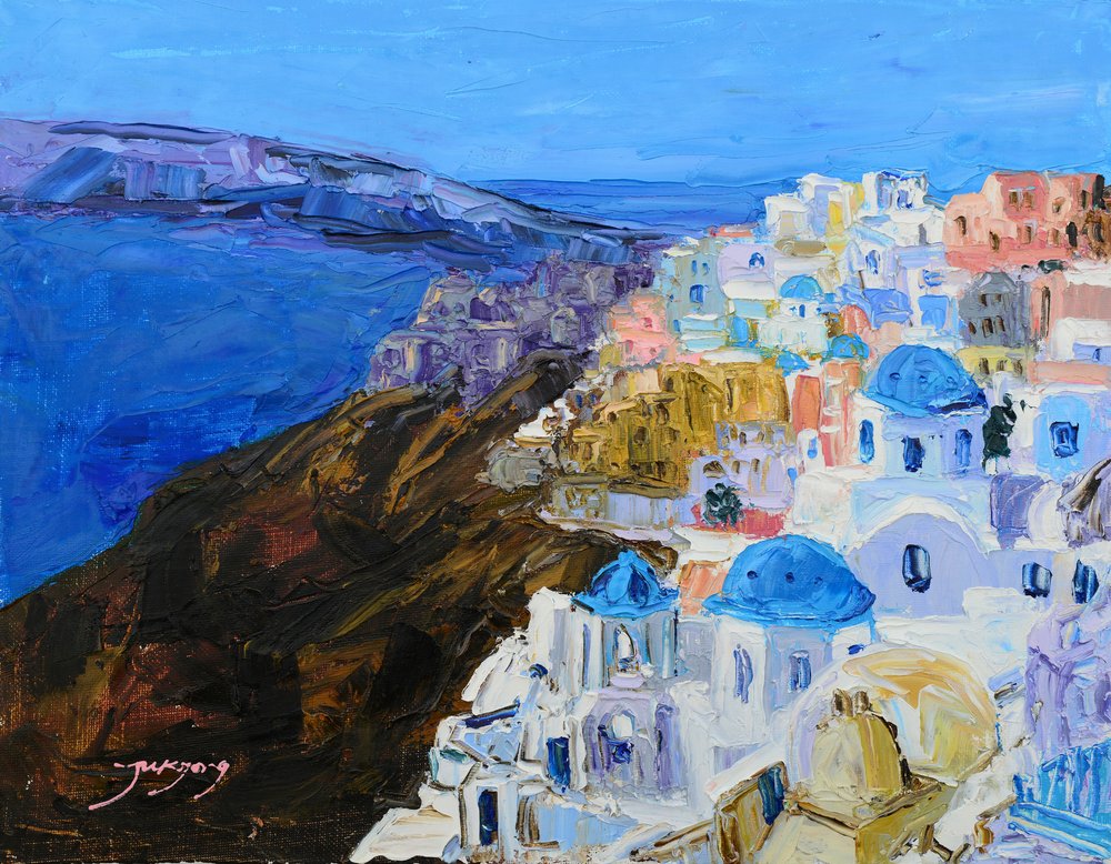 Le cupole blu di Santorini da Jukyong Park