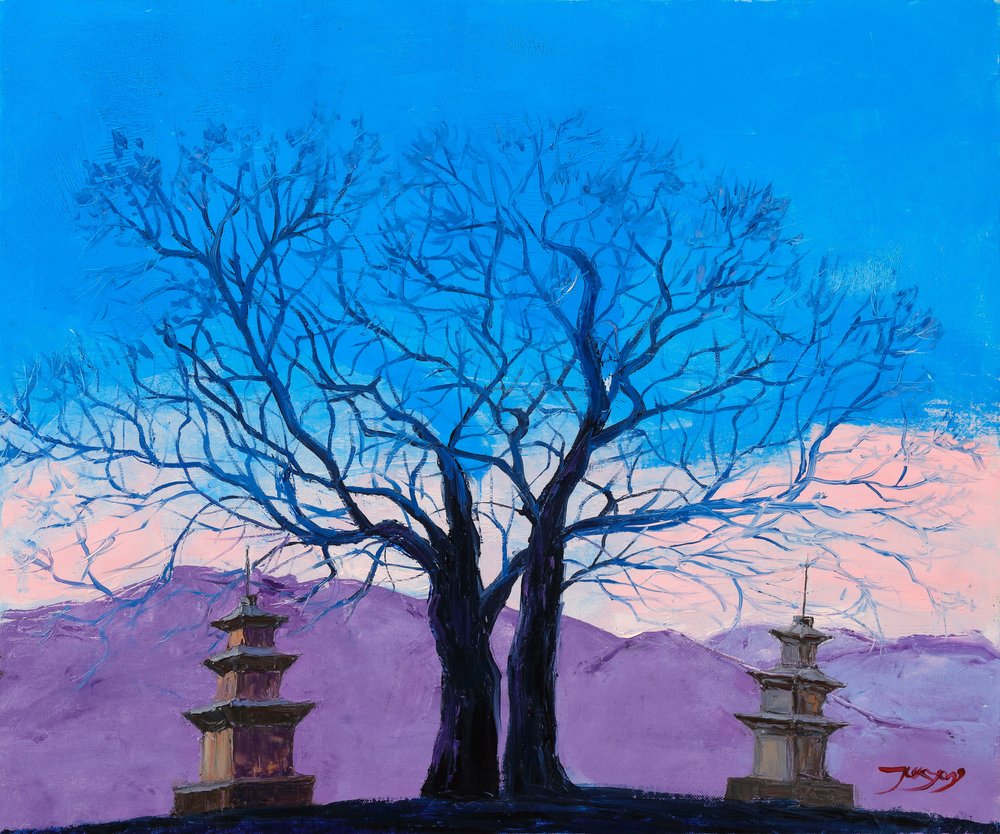 Paesaggio sereno con pagoda da Jukyong Park