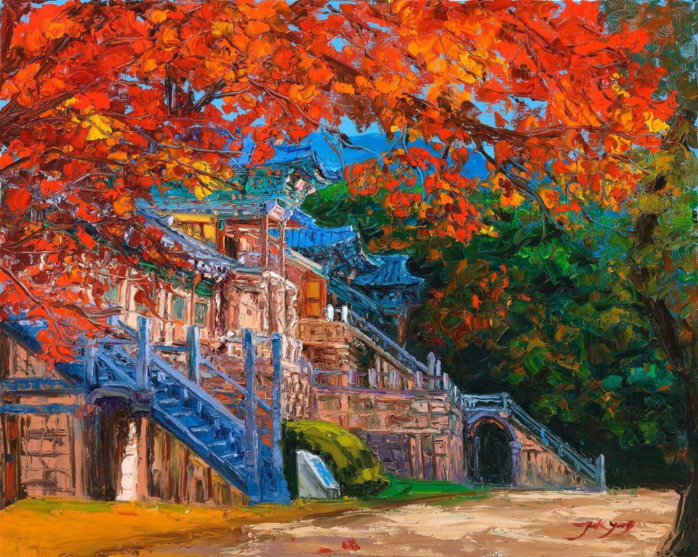 Un tempio dai colori vivaci in autunno da Jukyong Park