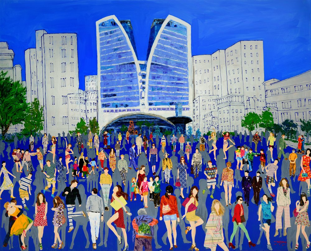Una folla vivace in città da Jukyong Park