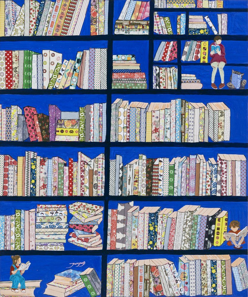 Libri vivaci della biblioteca da Jukyong Park