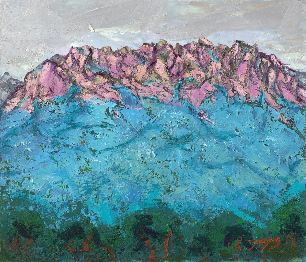 Un paesaggio montano dai colori vivaci da Jukyong Park