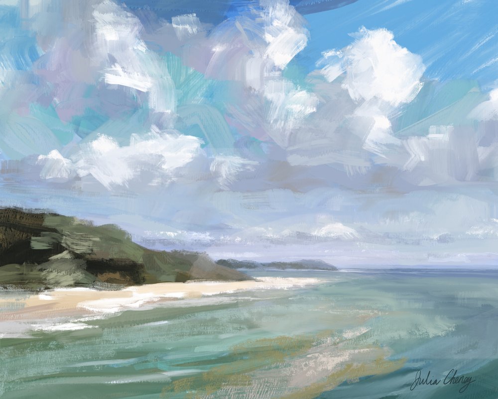 Scena tranquilla sulla spiaggia da Julia Cheney