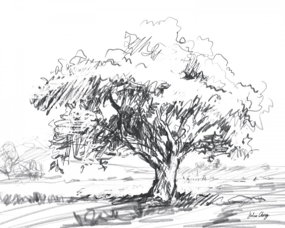 Disegno rustico di un albero da Julia Cheney