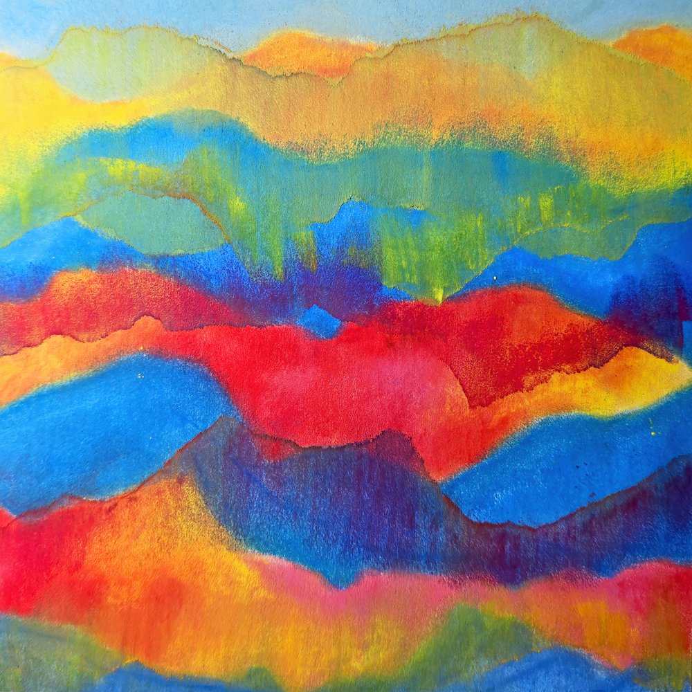 Paesaggio astratto dai colori vivaci da Justyna Jaszke