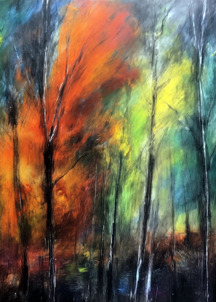 Foresta autunnale dai colori vivaci da Justyna Jaszke