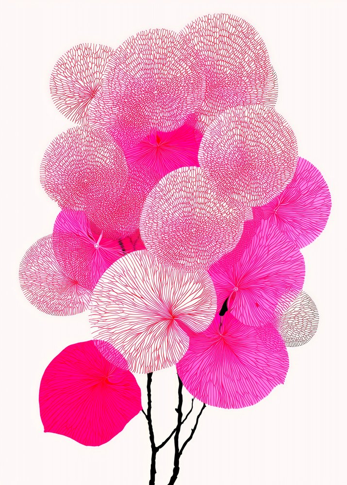 Motivi botanici rosa in stile moderno da Justyna Jaszke