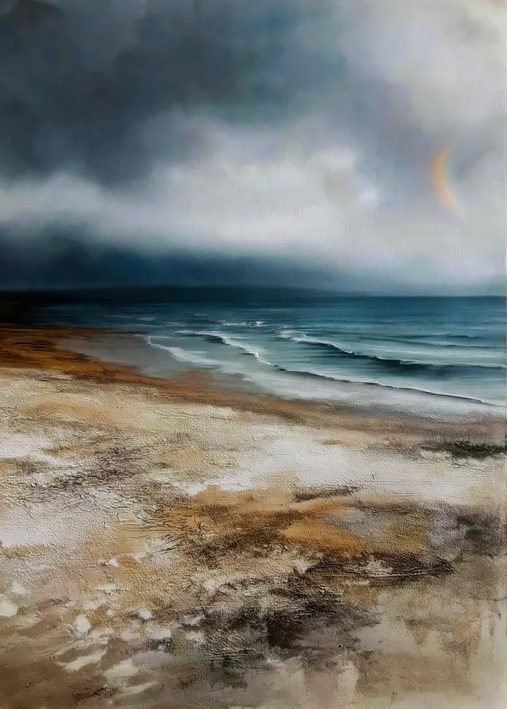 Arcobaleno sulla spiaggia tempestosa da Justyna Jaszke