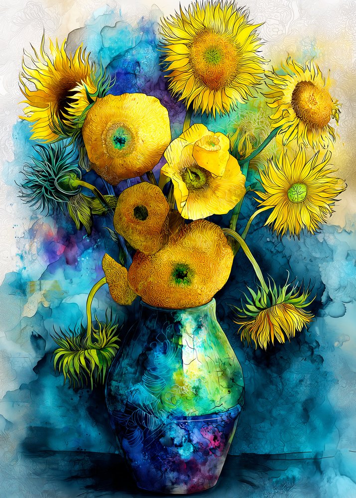 Arte naturalistica con i girasoli da Justyna Jaszke
