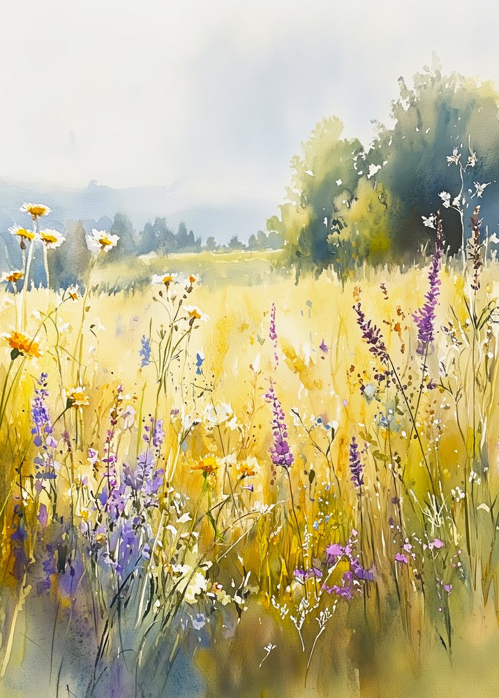 Prato soleggiato di fiori selvatici da Justyna Jaszke