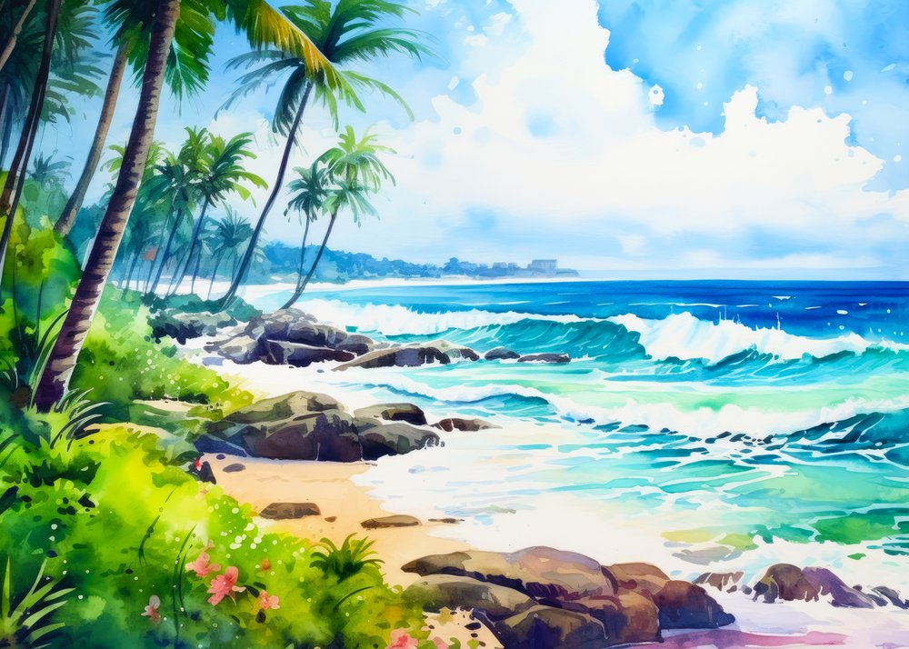 Onde da spiaggia tropicale da Justyna Jaszke