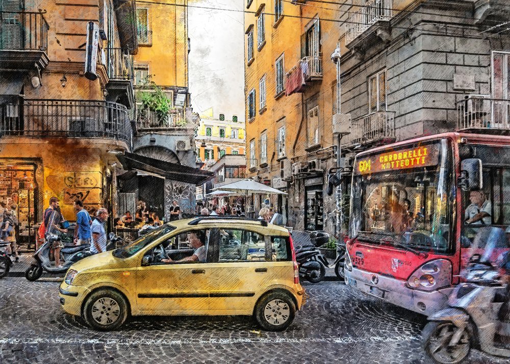 Una vivace strada di una città europea da Justyna Jaszke