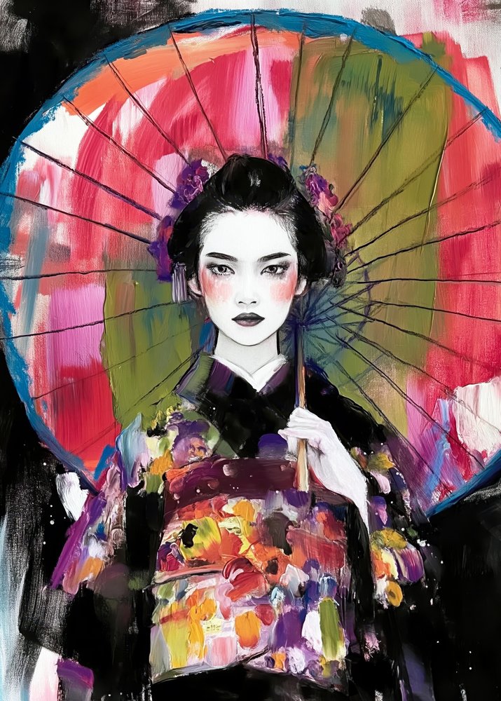 Ombrello "Geisha" dai colori vivaci da Justyna Jaszke