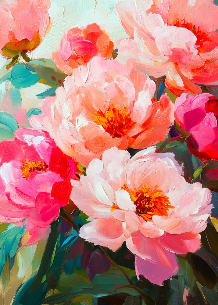 Fiori di peonia dai colori vivaci da Justyna Jaszke