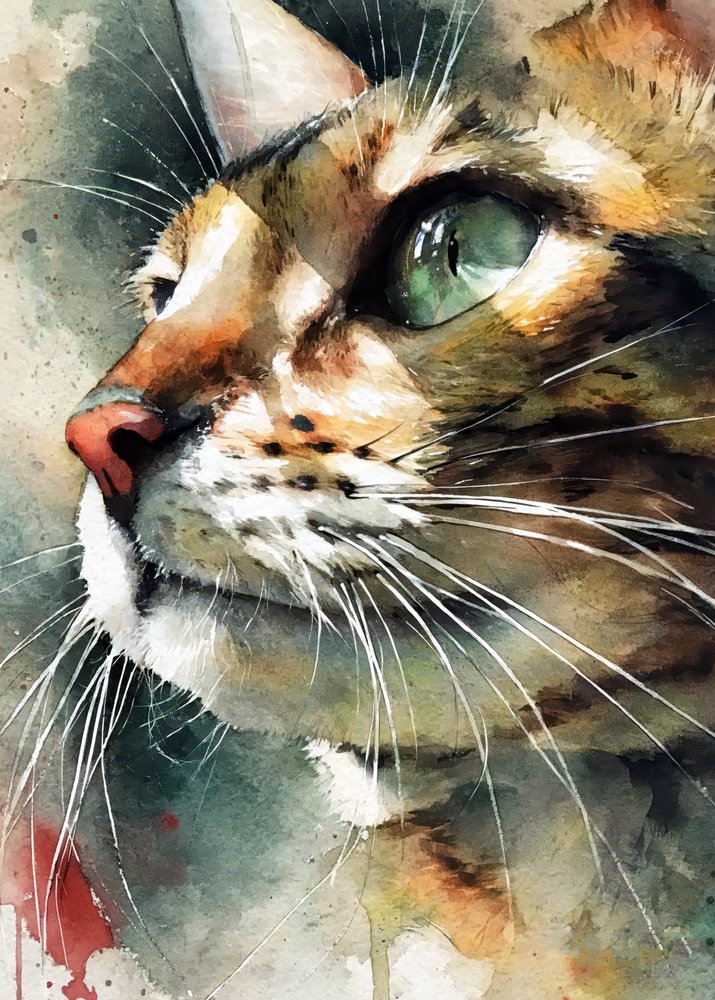 Gatto tigrato ad acquerello da Justyna Jaszke
