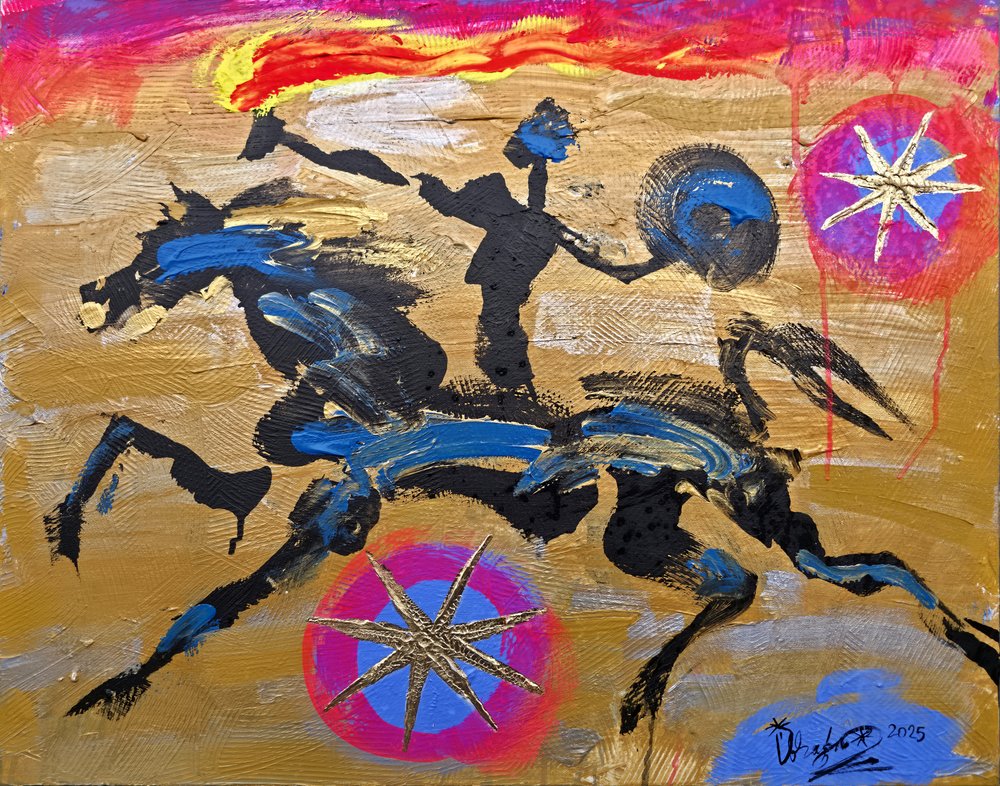 Cavallo e cavaliere infuocati da Kanat Ibragimov