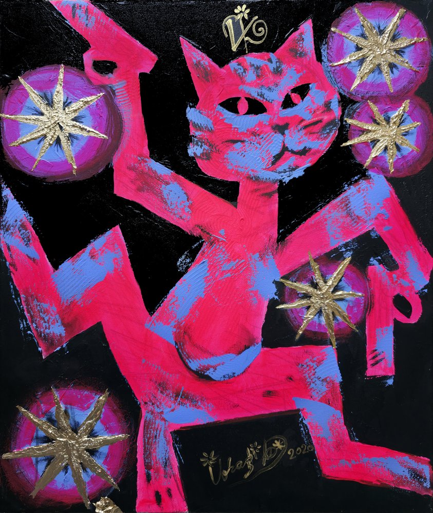 Gatto dai colori vivaci al neon da Kanat Ibragimov