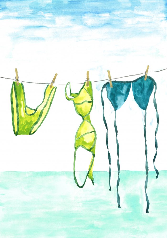 Costumi da bagno estivi ad asciugare da Karen Menzenbach