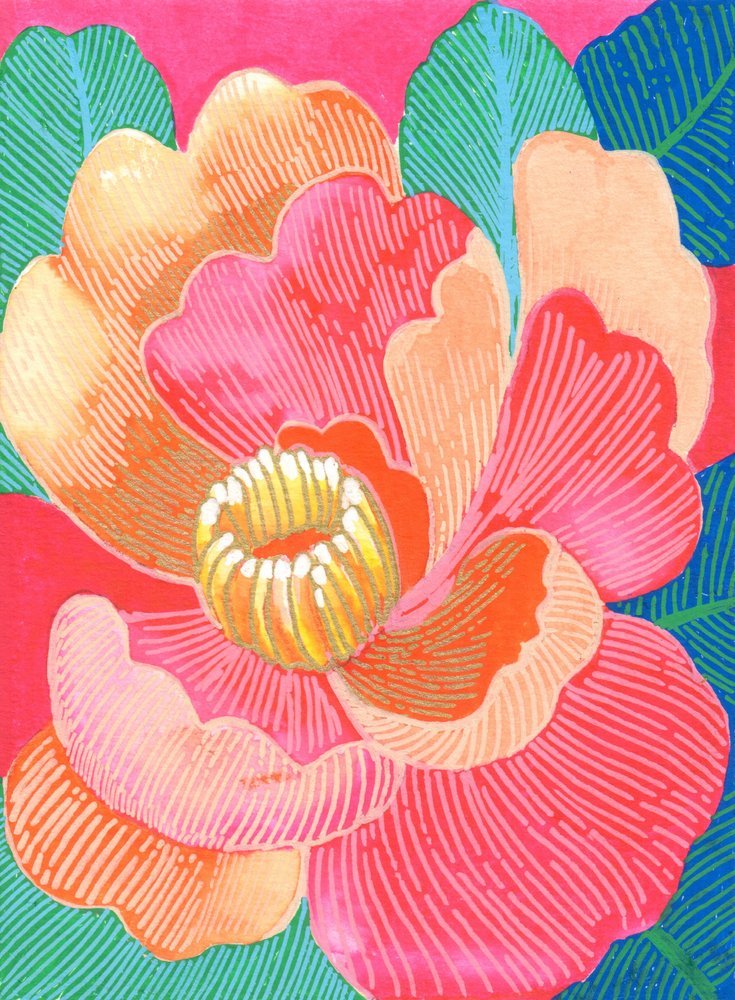 Fiore tropicale colorato da Katie O'Shea