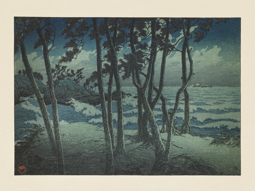 Hinomisaki, Izumo, dalla serie “Ricordi di viaggio, terza serie” da Kawase Hasui