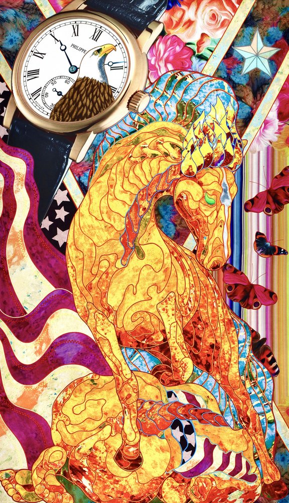 Collage patriottico con cavalli da Kostyantin Malginov