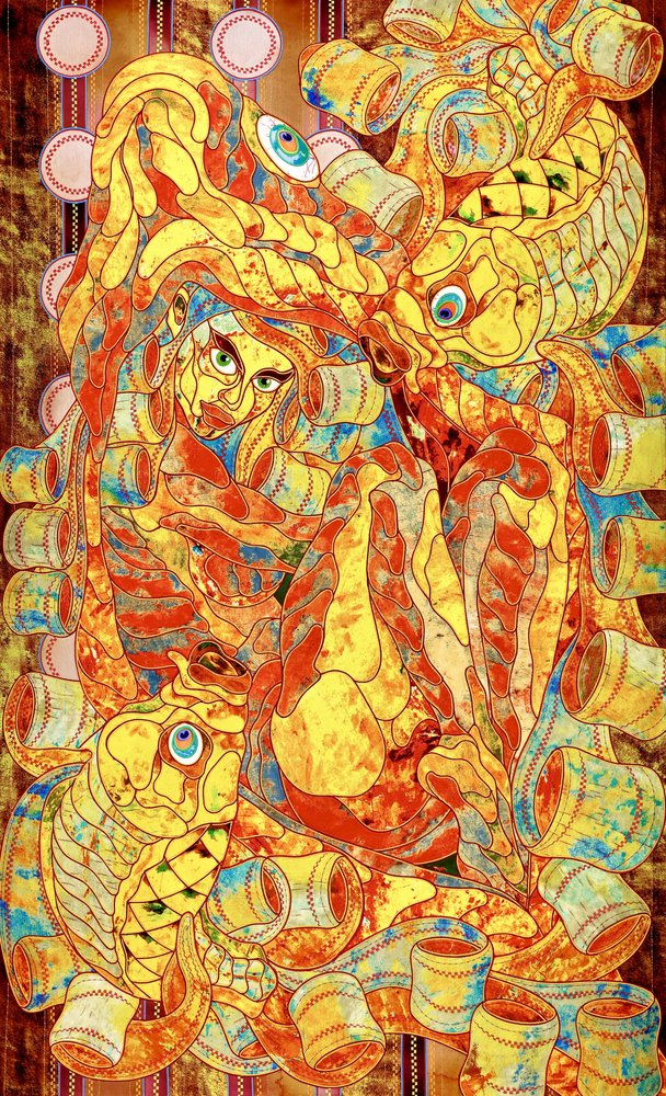 Figura in mosaico dai colori vivaci da Kostyantin Malginov