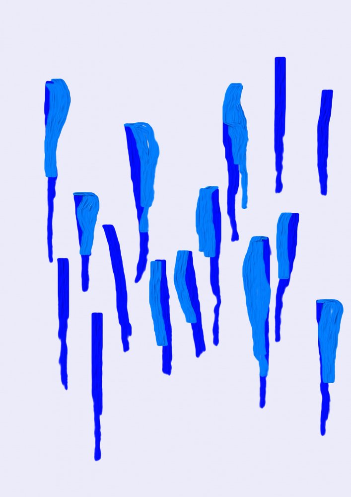 Forme blu fluide da Lembayung senja studio [Vintage Poster]