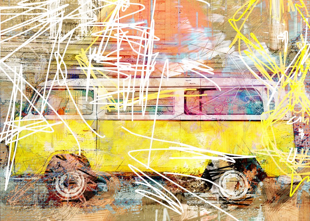 Retro Van Street Art da Lembayung senja studio [Vintage Poster]