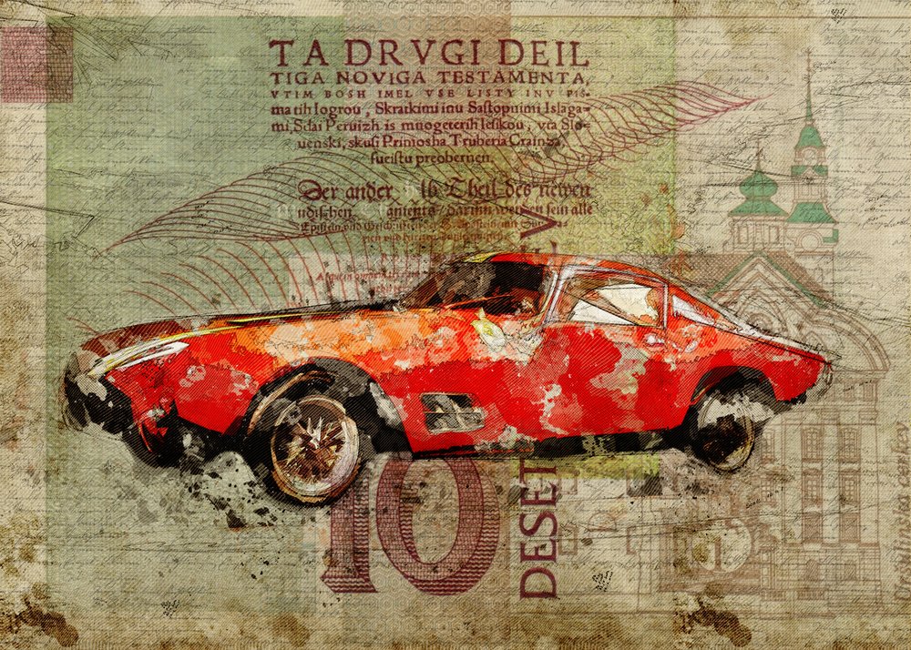 Auto sportiva rossa d