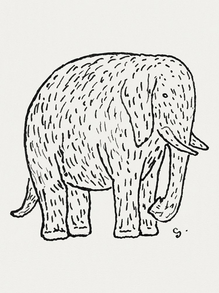 Elefante (ca. 1891–1941) – Disegno in alta risoluzione di Leo Gestel da Leo Gestel