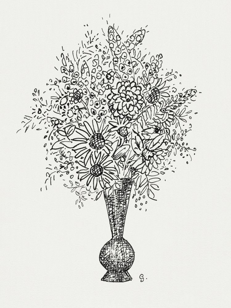 Vaso da fiori (1891–1941 circa) – Disegno in alta risoluzione di Leo Gestel. da Leo Gestel