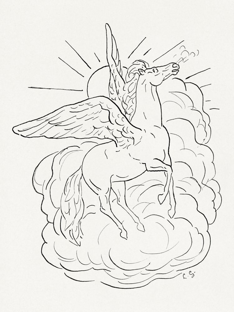 Pegaso vola davanti a una nuvola (1891–1941) da Leo Gestel