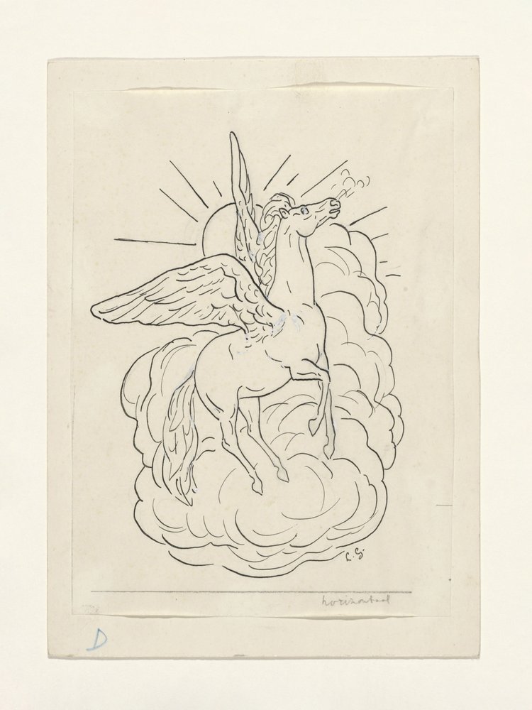 Pegaso che vola davanti alle nuvole (1891–1941) da Leo Gestel