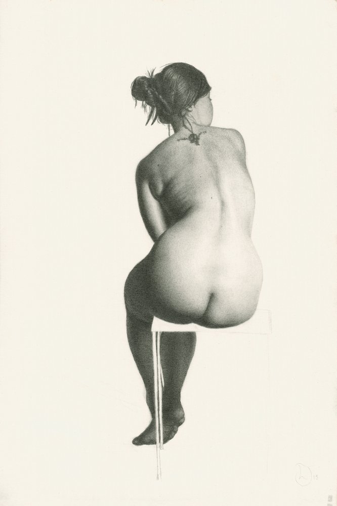 Elegante nudo seduto da Lourens Joubert