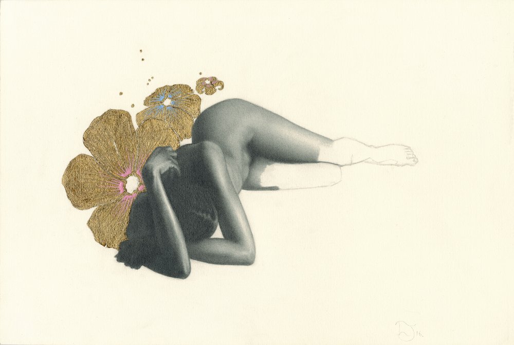 Nudo floreale dorato da Lourens Joubert