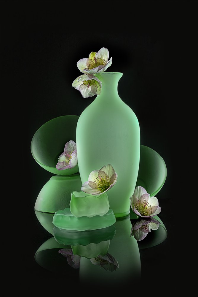 Elegante motivo floreale verde da Lydia Jacobs