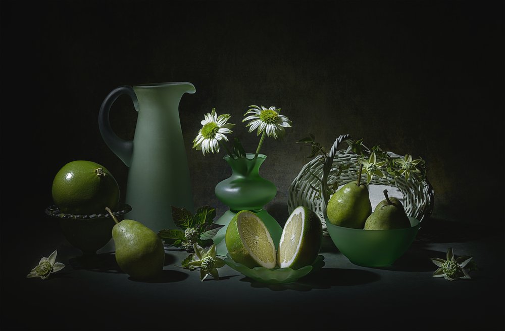 Elegante natura morta verde da Lydia Jacobs