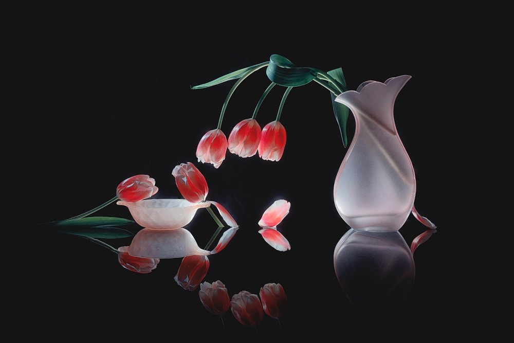 Riflesso di tulipani luminosi da Lydia Jacobs
