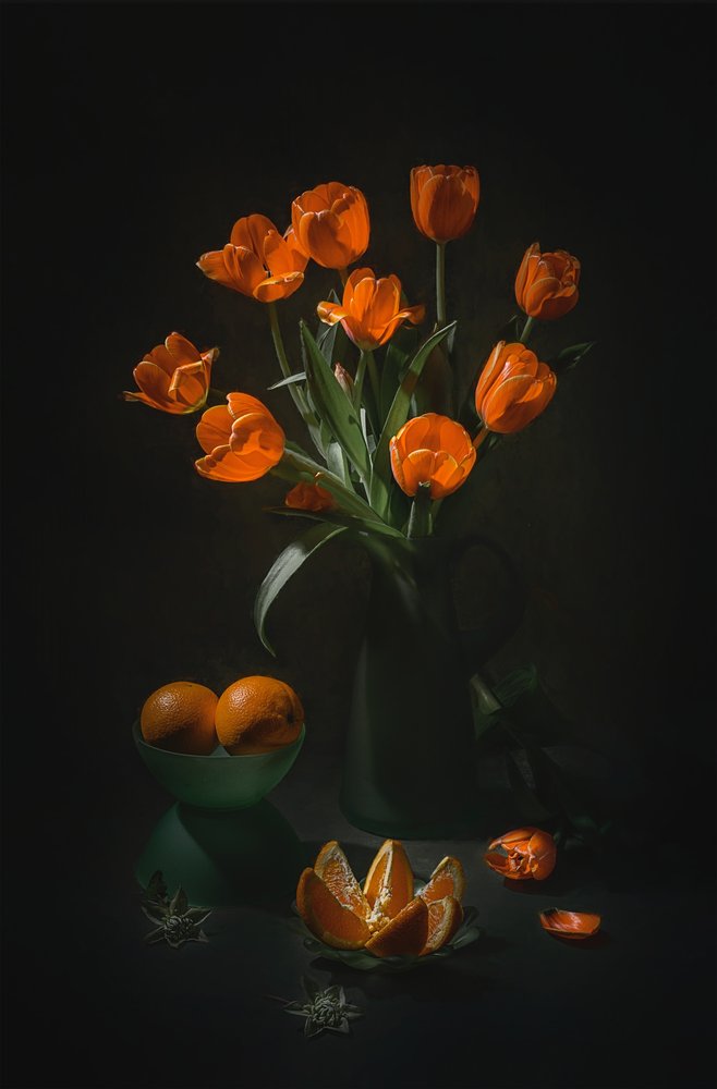Natura morta con tulipani arancioni da Lydia Jacobs