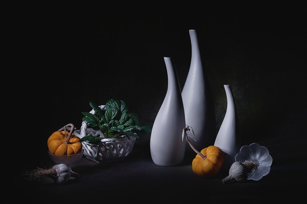 Vasi bianchi “Raccolto autunnale” da Lydia Jacobs