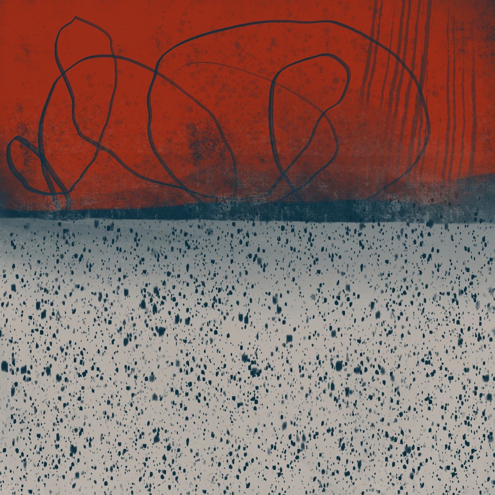 Astratto rosso dinamico da MANSI SAXENA