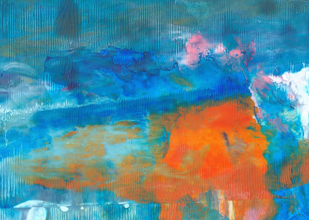 Un vivace flusso blu-arancione da Maira Ribena