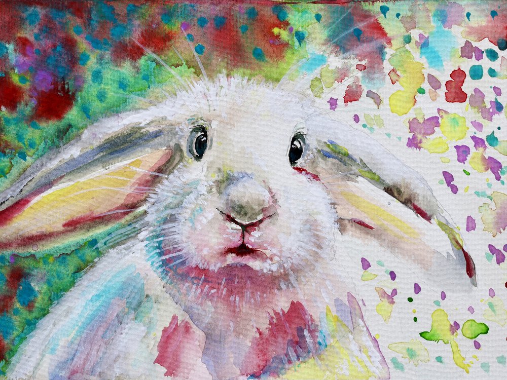 Coniglio stravagante e colorato da Marina Kozyr