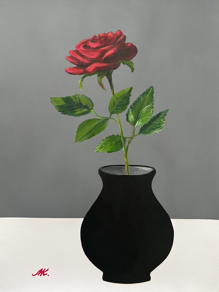 Elegante rosa rossa da Marina Kozyr
