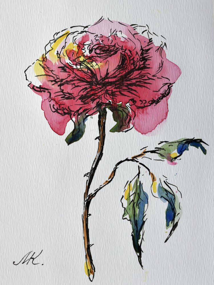 Rosa rosa espressiva da Marina Kozyr