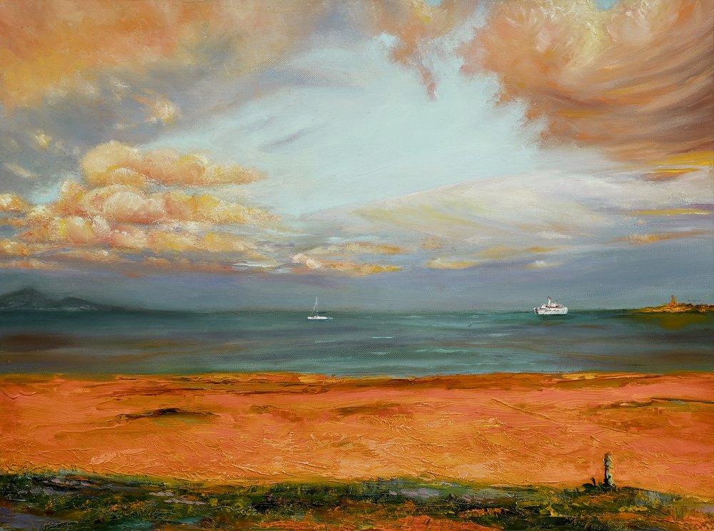 Paesaggio marino con cielo arancione da Marina Kozyr